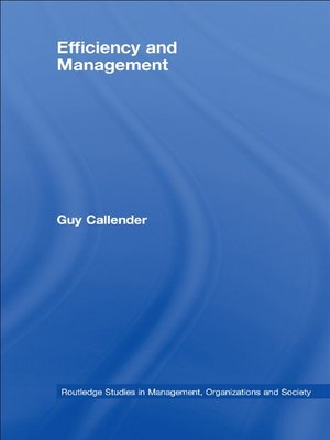 cover image of Efficiency and Management